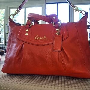 Coach Orange Leather Satchel